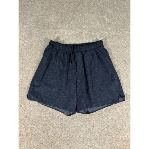Lululemon Mens Surge Lined Shorts 6" Size M Athleisure Running Yoga Gym Blue - Picture 1 of 8